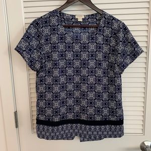 Blue and white J. Crew top